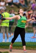 18 August 2018; Katie Lenehan of Duleek, Co. Meath, competing in the Discus U16 & O14 Girls event during day one of the Aldi Community Games August Festival at the University of Limerick in Limerick. Photo by Sam Barnes/Sportsfile