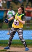 18 August 2018; Lara Faul of Glenswilly - Churchill, Co. Donegal, competing in the Discus U16 & O14 Girls  event during day one of the Aldi Community Games August Festival at the University of Limerick in Limerick. Photo by Sam Barnes/Sportsfile