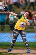 18 August 2018; Lara Faul of Glenswilly - Churchill, Co. Donegal, competing in the Discus U16 & O14 Girls  event during day one of the Aldi Community Games August Festival at the University of Limerick in Limerick. Photo by Sam Barnes/Sportsfile