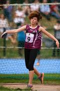 18 August 2018; Caoimhe Herviaux of Dunmore-Garrafrauns-Kiltevna, Co. Galway, competing in the Discus U16 & O14 Girls  event during day one of the Aldi Community Games August Festival at the University of Limerick in Limerick. Photo by Sam Barnes/Sportsfile