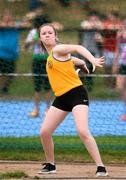 18 August 2018; Leanne Healy, of Inch - Kilmaley - Connolly, Co. Clare, competing in the Discus U16 & O14 Girls  event during day one of the Aldi Community Games August Festival at the University of Limerick in Limerick. Photo by Sam Barnes/Sportsfile