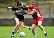 18 August 2018; Aoife Morrisroe of Sligo in action against Niamh O'Neill of Tyrone during the 2018 TG4 All-Ireland Ladies Intermediate Football Championship semi-final match between Sligo and Tyrone at Fr. Tierney Park in Donegal. Photo by Oliver McVeigh/Sportsfile
