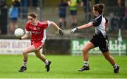 18 August 2018; Chloe McCaffrey of Tyrone in action against Sinead Regan of Sligo during the 2018 TG4 All-Ireland Ladies Intermediate Football Championship semi-final match between Sligo and Tyrone at Fr. Tierney Park in Donegal. Photo by Oliver McVeigh/Sportsfile