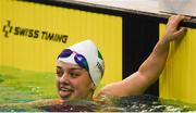 18 August 2018; Nicole Turner of Ireland after finishing in second place in the final of the Women's 50m Butterfly S6 event during day six of the World Para Swimming Allianz European Championships at the Sport Ireland National Aquatic Centre in Blanchardstown, Dublin. Photo by David Fitzgerald/Sportsfile