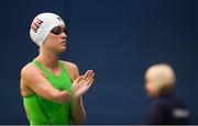 18 August 2018; Laura Mertens Christensen of Denmark prior to competing in the final of the Women's 400m Freestyle S9 event during day six of the World Para Swimming Allianz European Championships at the Sport Ireland National Aquatic Centre in Blanchardstown, Dublin. Photo by David Fitzgerald/Sportsfile