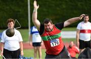 18 August 2018; John Leahy of Kilmurray/Ibrick/North Clare A.C., M40, competing in the Hammer event during the Irish Life Health National Track & Field Masters Championships at Tullamore Harriers Stadium in Offaly. Photo by Piaras Ó Mídheach/Sportsfile