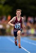 18 August 2018; Criostoir Ormsby of Gainstown, Co. Westmeath, competing in the Relay 4x100m U12 & O10 Boys event during day one of the Aldi Community Games August Festival at the University of Limerick in Limerick. Photo by Sam Barnes/Sportsfile