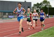 18 August 2018; Sheelagh Jones of Dundrum South Dublin A.C., W60, 1500m during the Irish Life Health National Track & Field Masters Championships at Tullamore Harriers Stadium in Offaly. Photo by Piaras Ó Mídheach/Sportsfile