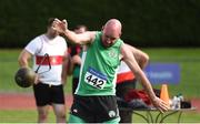 18 August 2018; Justin Lane Tuam A.C., Co Galway, M45, competing in the Weight for Distance event during the Irish Life Health National Track & Field Masters Championships at Tullamore Harriers Stadium in Offaly. Photo by Piaras Ó Mídheach/Sportsfile