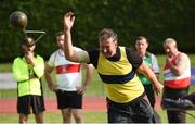 18 August 2018; Patrick Corcoran of Tipperary Town A.C., M50, competing in the Weight for Distance event during the Irish Life Health National Track & Field Masters Championships at Tullamore Harriers Stadium in Offaly. Photo by Piaras Ó Mídheach/Sportsfile