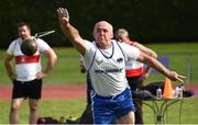 18 August 2018; Joe Kelly of Brow Rangers A.C., Co Kilkenny, M50, competing in the Weight for Distance event during the Irish Life Health National Track & Field Masters Championships at Tullamore Harriers Stadium in Offaly. Photo by Piaras Ó Mídheach/Sportsfile