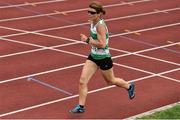 18 August 2018; Evelyn Cashman of Youghal A.C., Co Cork, W45, competing in the 1500m event during the Irish Life Health National Track & Field Masters Championships at Tullamore Harriers Stadium in Offaly. Photo by Piaras Ó Mídheach/Sportsfile