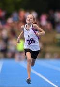 18 August 2018; Hannah McNicholas of Coolera, Co.Sligo, competing in the Relay 4x100m U10 Mixed event during day one of the Aldi Community Games August Festival at the University of Limerick in Limerick. Photo by Sam Barnes/Sportsfile