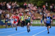 18 August 2018; Fergal O'Toole of Tullow Grange, Co. Carlow. centre, competing in the Relay 4x100m U10 Mixed event during day one of the Aldi Community Games August Festival at the University of Limerick in Limerick. Photo by Sam Barnes/Sportsfile