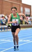 18 August 2018; Ellie Jane O'Brien of Carrick, Co.Leitrim, competing in the 800m U14 & O12 Girls event during day one of the Aldi Community Games August Festival at the University of Limerick in Limerick. Photo by Sam Barnes/Sportsfile