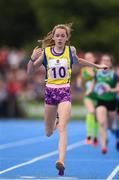 18 August 2018; Holly Kilroe of Kilteevan, Co. Roscommon,  competing in the 800m U14 & O12 Girls event during day one of the Aldi Community Games August Festival at the University of Limerick in Limerick. Photo by Sam Barnes/Sportsfile
