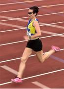 18 August 2018; Denise Toner of Clones A.C., Co Monaghan, W40, competing in the 1500m event during the Irish Life Health National Track & Field Masters Championships at Tullamore Harriers Stadium in Offaly. Photo by Piaras Ó Mídheach/Sportsfile