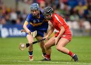 18 August 2018; Amy O'Connor of Cork in action against Julie-Anne Bourke of Tipperary during the Liberty Insurance All-Ireland Senior Camogie Championship semi-final match between Cork and Tipperary at Semple Stadium in Thurles, Tipperary. Photo by Matt Browne/Sportsfile