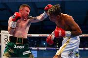 18 August 2018; Paddy Barnes, left, in action against Cristofer Rosales during their WBO World Flyweight Title bout during their WBO World Flyweight Title bout at Windsor Park in Belfast. Photo by Ramsey Cardy/Sportsfile