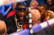 18 August 2018; WBC Heavyweight champion Deontay Wilder in attendance at Windsor Park in Belfast. Photo by Ramsey Cardy/Sportsfile
