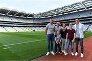 18 August 2018; John, Angela, Sean and Daniel Linehan from Drom Tairbh in Rathcoole, Cork, pictured here with Littlewoods Ireland ambassadors Jackie Tyrrell and Seamus Harnedy enjoying the Littlewoods Ireland Ultimate Croke Park Sleepover. The Linehan family won the experience of a lifetime: to wake up in Croke Park on the morning of the All-Ireland Hurling Final in a luxury suite decorated with Littlewoods Ireland homeware, electrical and fashion products worth €15,000 – theirs to take home – plus VIP tickets to the All-Ireland Hurling Final. Photo by Brendan Moran/Sportsfile