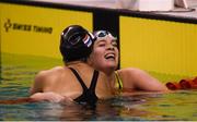 18 August 2018; Lisa Kruger of the Netherlands, right, is congratulated by her team mate Chantalle Zijderveld following the final of the Women's 200m Individual Medley SM10 event during day six of the World Para Swimming Allianz European Championships at the Sport Ireland National Aquatic Centre in Blanchardstown, Dublin. Photo by David Fitzgerald/Sportsfile