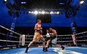 18 August 2018; Lewis Crocker, left, in action against William Warburton during their welterweight bout at Windsor Park in Belfast. Photo by Ramsey Cardy/Sportsfile