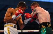 18 August 2018; Paddy Barnes, right, in action against Cristofer Rosales during their WBO World Flyweight Title bout during their WBO World Flyweight Title bout at Windsor Park in Belfast. Photo by Ramsey Cardy/Sportsfile