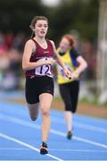 18 August 2018; Lauren Gorry of Kinnegad - Coralstown, Co. Westmeath, competing in the Relay 4x100m U14 & O12 Girls event during day one of the Aldi Community Games August Festival at the University of Limerick in Limerick. Photo by Sam Barnes/Sportsfile