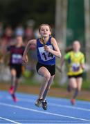 18 August 2018; Sarah Kiernan of Lakeside, Co.  Wicklow, competing in the Relay 4x100m U12 & O10 Girls event during day one of the Aldi Community Games August Festival at the University of Limerick in Limerick. Photo by Sam Barnes/Sportsfile