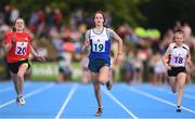 18 August 2018; Eabha Carolan of Cuchulainns, Co.Cavan, competing in the 100m U14 & O12 Girls event during day one of the Aldi Community Games August Festival at the University of Limerick in Limerick. Photo by Sam Barnes/Sportsfile