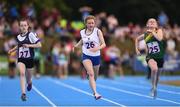 18 August 2018; Abbie Whitelegg of Portarlington, Co. Laois, competing in the 100m U14 & O12 Girls event during day one of the Aldi Community Games August Festival at the University of Limerick in Limerick. Photo by Sam Barnes/Sportsfile