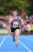 18 August 2018; Caoimhe Power of Carrick on Suir, Co. Tipperary, competing in the 100m U16 & O14 Girls event during day one of the Aldi Community Games August Festival at the University of Limerick in Limerick. Photo by Sam Barnes/Sportsfile