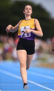 18 August 2018; Sabia Doyle of Piercestown - Murrinstown, Co. Wexford, competing in the 100m U16 & O14 Girls event during day one of the Aldi Community Games August Festival at the University of Limerick in Limerick. Photo by Sam Barnes/Sportsfile