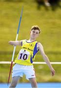 18 August 2018; Fionn Lyons of Taughmaconnell, Co. Roscommon competing in the Javelin U14 event during day one of the Aldi Community Games August Festival at the University of Limerick in Limerick. Photo by Harry Murphy/Sportsfile