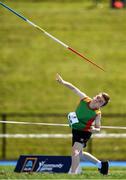 18 August 2018; Evan Mcateer of Bennekerry - Tinryland, Co Carlow competing in the Javelin U14 event during day one of the Aldi Community Games August Festival at the University of Limerick in Limerick. Photo by Harry Murphy/Sportsfile