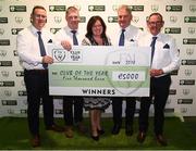 17 August 2018; Members of the Ballymackey Football Club, Tipperary, from left, Ciaran Tinkler, John Delaney, Jennifer and George Haverty and Eddie Ryan who received the 2018 Club of the Year at the FAI Delegates Dinner & FAI Communications Awards at the Rochestown Park Hotel in Cork. Photo by Stephen McCarthy/Sportsfile