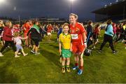 18 August 2018; Briege Corkery of Cork with 9 year old Ailish Blake from Cloughduv, Co. Cork after the Liberty Insurance All-Ireland Senior Camogie Championship semi-final match between Cork and Tipperary at Semple Stadium in Thurles, Tipperary. Photo by Matt Browne/Sportsfile