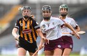 18 August 2018; Julianne Malone of Kilkenny in action against Lorraine Ryan of Galway during the Liberty Insurance All-Ireland Senior Camogie Championship semi-final match between Galway and Kilkenny at Semple Stadium in Thurles, Tipperary. Photo by Matt Browne/Sportsfile