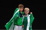 19 August 2018; Limerick supporters Naoise Ahern, left, aged 8, and his cousin Seán Ahern, aged 8, from Abbeyfeale, Co Limerick, ahead of the GAA Hurling All-Ireland Senior Championship Final match between Galway and Limerick at Croke Park in Dublin. Photo by Daire Brennan/Sportsfile