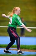 19 August 2018; Rachel Caher of Cappamore, Co. Limerick, competing in the Ball Throw U12 & O10 Girls event during day two of the Aldi Community Games August Festival at the University of Limerick in Limerick. Photo by Sam Barnes/Sportsfile