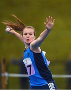 19 August 2018; Chloe Ericson of Skerries, Co. Dublin, competing in the Ball Throw U12 & O10 Girls event during day two of the Aldi Community Games August Festival at the University of Limerick in Limerick. Photo by Sam Barnes/Sportsfile