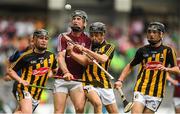 19 August 2018; Diarmuid Kilcommins of Galway in action against Kilkenny players, from left, Shane Staunton, Cian Kenny and Conor Kelly during the Electric Ireland GAA Hurling All-Ireland Minor Championship Final match between Kilkenny and Galway at Croke Park in Dublin. Photo by Piaras Ó Mídheach/Sportsfile