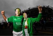 19 August 2018; Limerick supporters Eimear Wallace, age 12, left, and Kate Murphy, age 11, from Adare, Co Limerick, prior to the GAA Hurling All-Ireland Senior Championship Final between Galway and Limerick at Croke Park in Dublin. Photo by Stephen McCarthy/Sportsfile