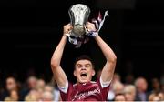 19 August 2018; Galway captain Seán Neary lifts the Irish Press Cup after the Electric Ireland GAA Hurling All-Ireland Minor Championship Final match between Kilkenny and Galway at Croke Park in Dublin. Photo by Piaras Ó Mídheach/Sportsfile