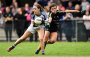 19 August 2018; Catherine Dolan of Cavan in action against Anna Rose Kennedy of Tipperary during the 2018 TG4 All-Ireland Ladies Senior Football Championship relegation play-off match between Cavan and Galway at Dolan Park in Cavan. Photo by Oliver McVeigh/Sportsfile