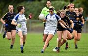 19 August 2018; Donna English of Cavan in action against Aisling McCarthy of Tipperary  during the 2018 TG4 All-Ireland Ladies Senior Football Championship relegation play-off match between Cavan and Galway at Dolan Park in Cavan. Photo by Oliver McVeigh/Sportsfile