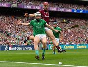 19 August 2018; Cian Lynch of Limerick in action against Jonathan Glynn of Galway during the GAA Hurling All-Ireland Senior Championship Final match between Galway and Limerick at Croke Park in Dublin. Photo by Seb Daly/Sportsfile