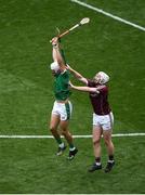 19 August 2018; Aaron Gillane of Limerick in action against John Hanbury of Galway during the GAA Hurling All-Ireland Senior Championship Final match between Galway and Limerick at Croke Park in Dublin. Photo by Daire Brennan/Sportsfile