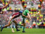 19 August 2018; Cian Lynch of Limerick in action against Johnny Coen of Galway during the GAA Hurling All-Ireland Senior Championship Final match between Galway and Limerick at Croke Park in Dublin.  Photo by Brendan Moran/Sportsfile